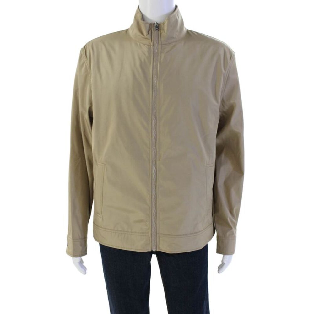 Michael Kors Mens Zippered Long Sleeve Basic 2 in 1 Vest Jacket Solid Tan Size X